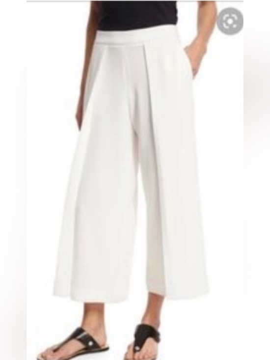 rag & bone Pants - rag & bone Ivory Wide-Leg Pleated Trousers